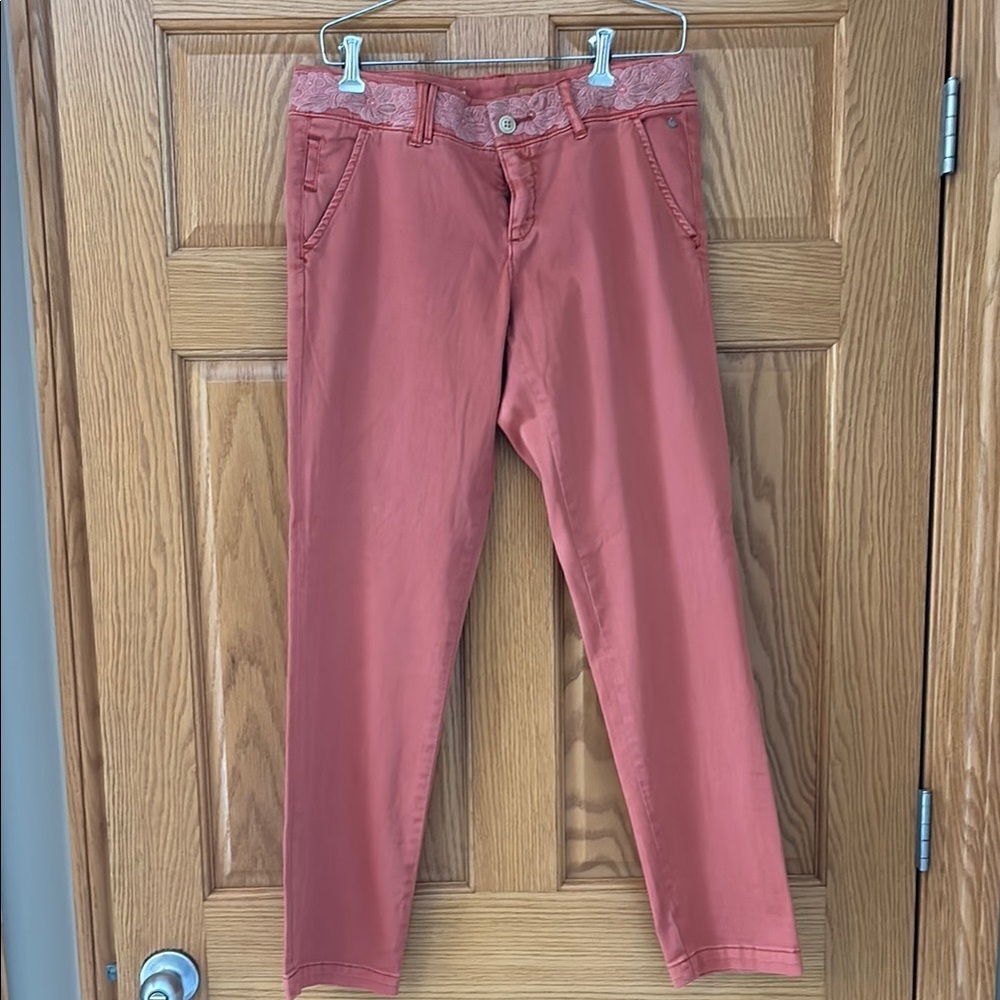 Anthropologie Pilcro and the Letterpress Coral Clay Pants 29